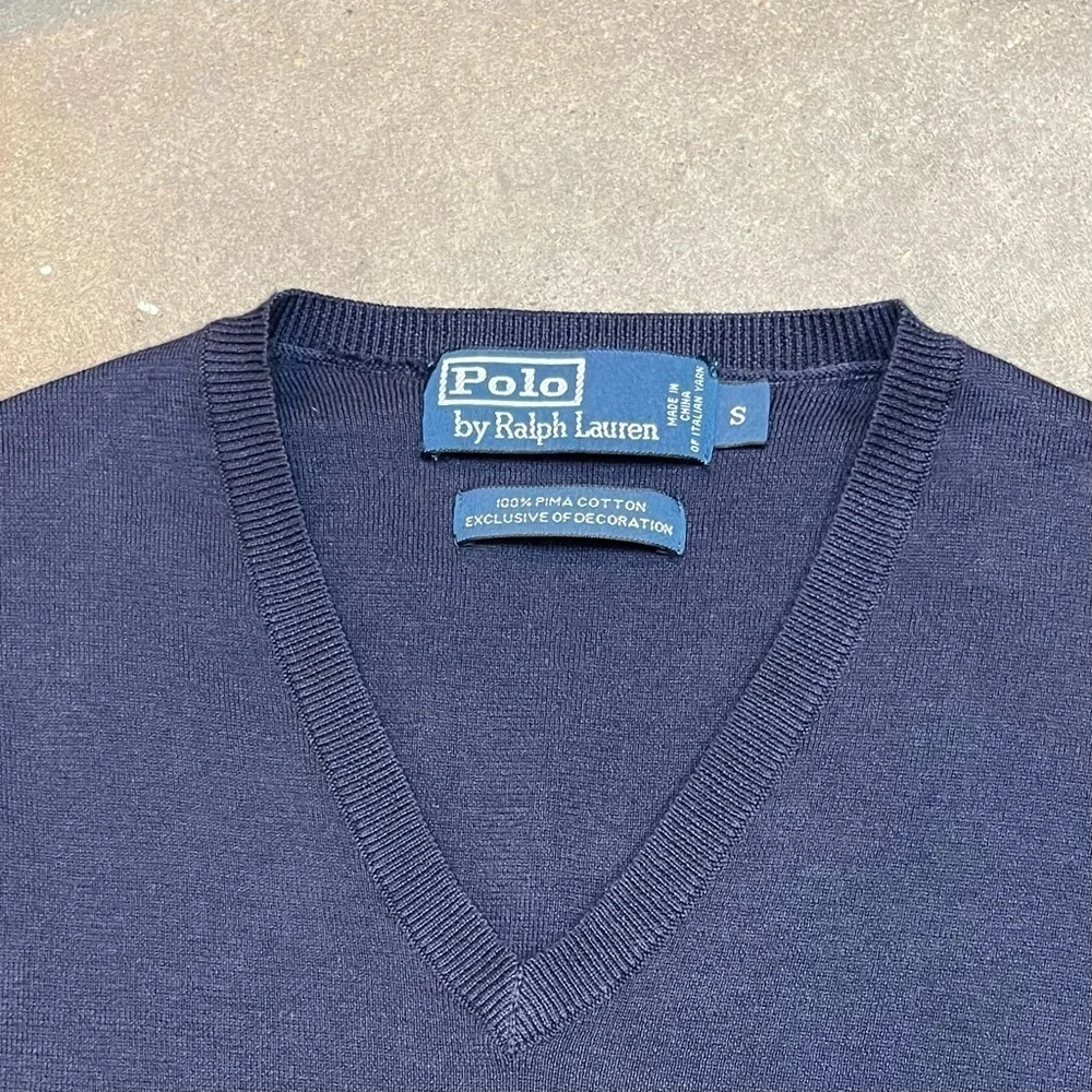 Vintage Polo Ralph Lauren Cotton V Neck Pullover Sweater